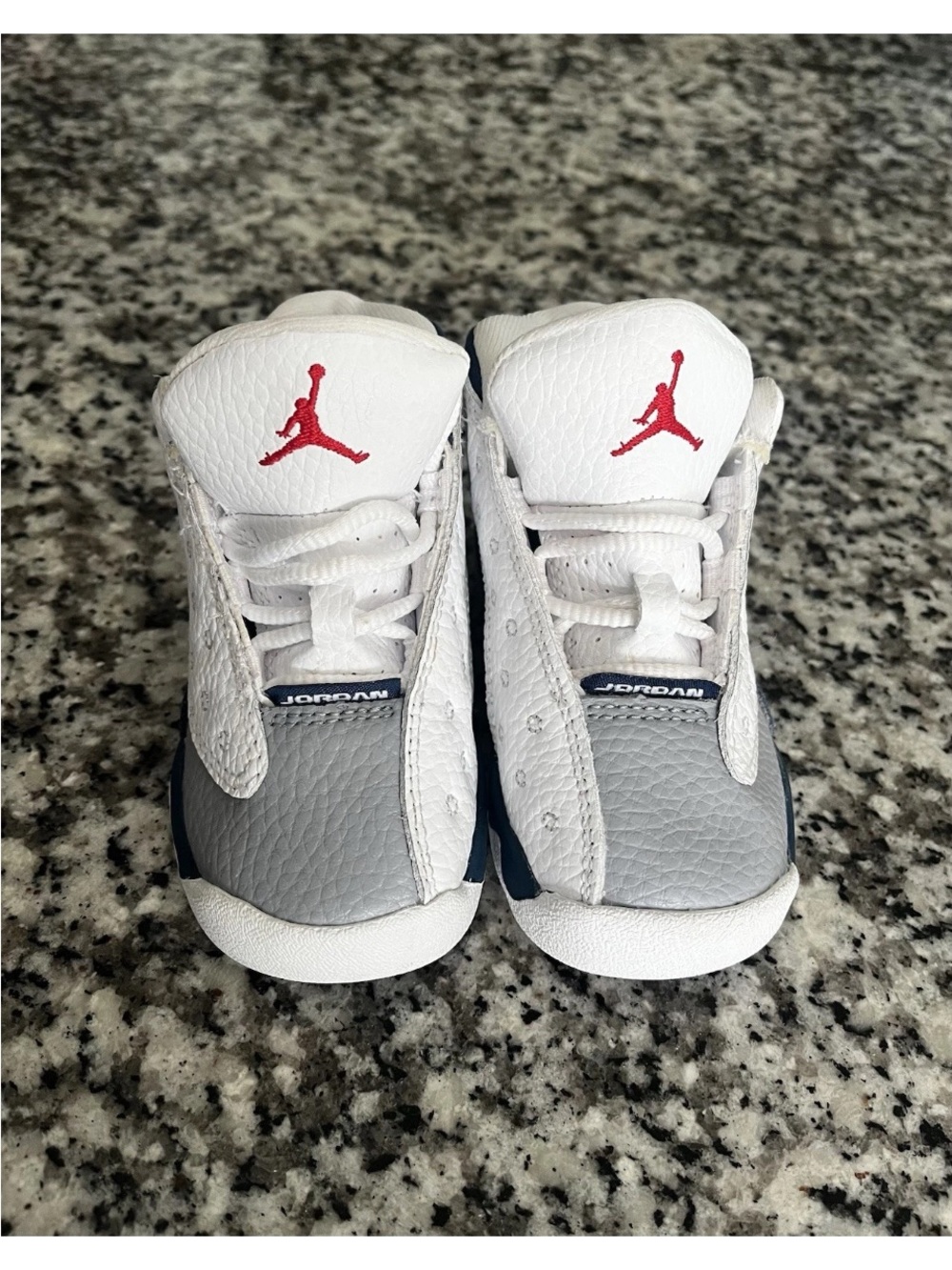 Nike Baby Air Jordan 13 Retro (TD) White Fire Red French Blue Sz 5c [DJ3004-164]
